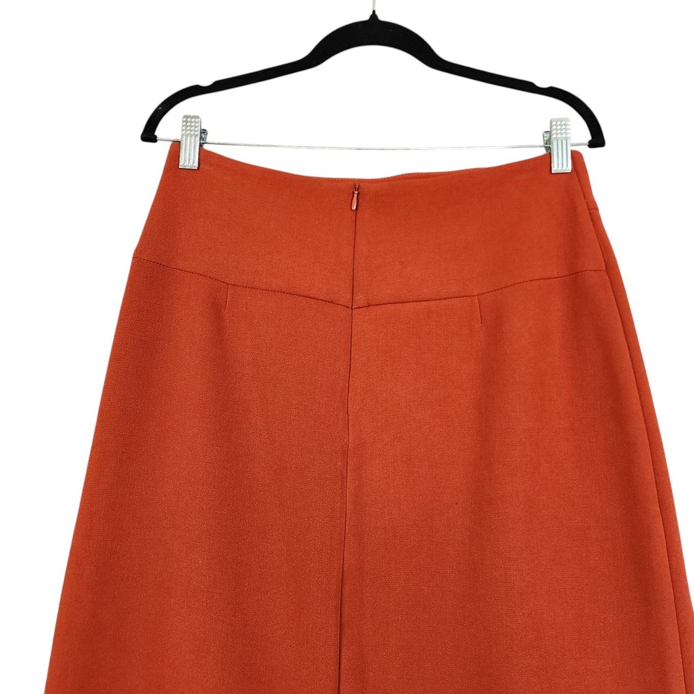 Karen Millen Womens Asymmetric Wrap Midi Skirt Size 6 Orange Made in Italy NWOT - Picture 5 of 12